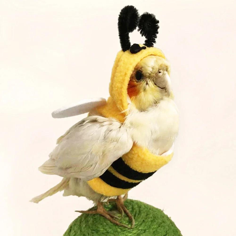 Lustige Haustier Vogel Kleidung Papageien Flugsack Vögel Cosplay Bienen Kostüm für Haustier Vogel Winterkleidung Kostüme Haustier Papagei Hoodie Anzug