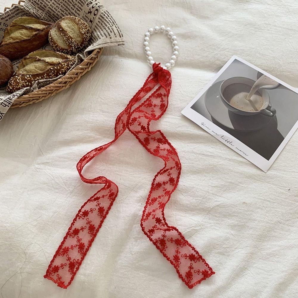 Pearl Sweet Neck Strap French Style Hair Circle Fashion Lace Ribbon Hair Rope Hair Accessory