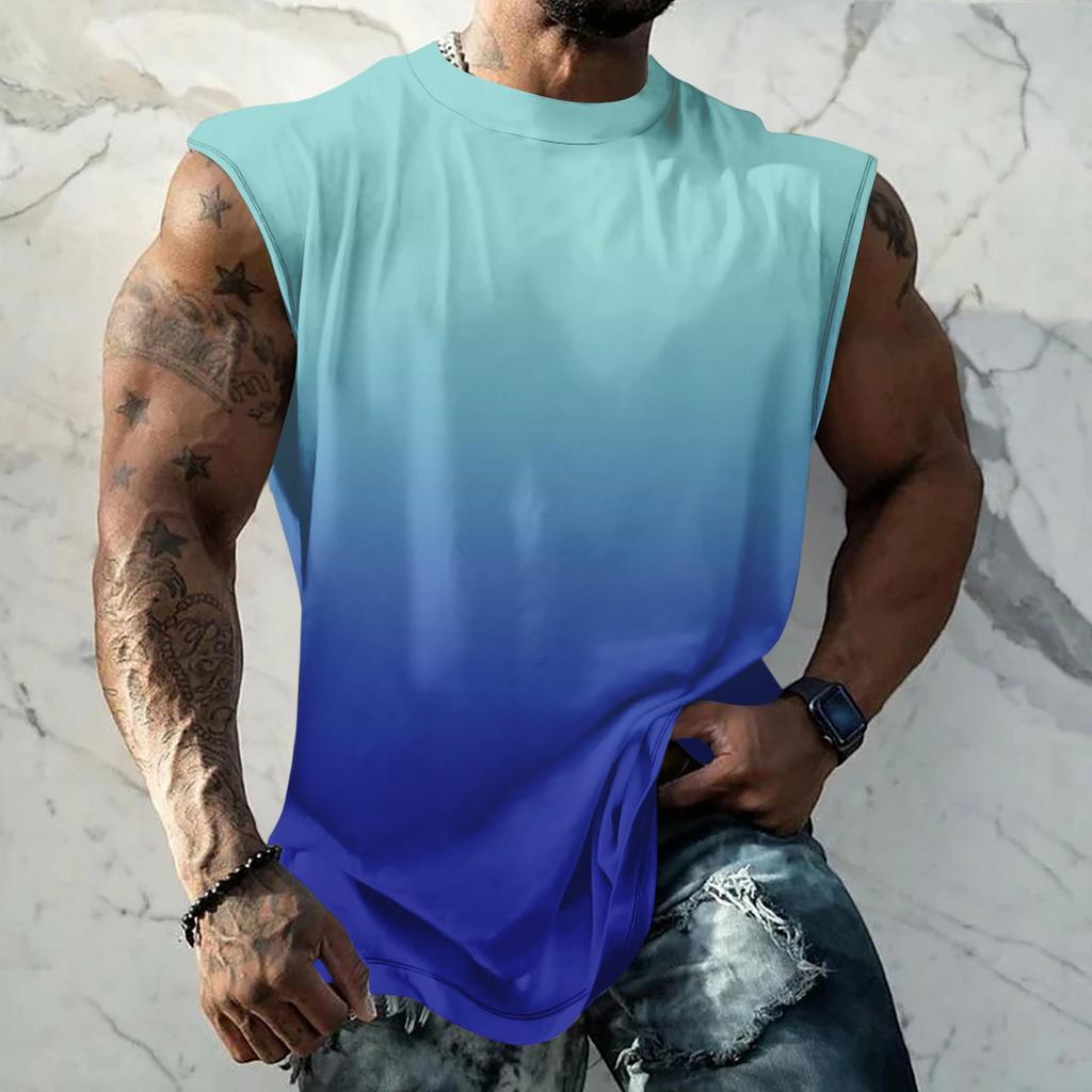 Men Sleeveless Tank Top Muscle Shirt Casual Loose Fit Basic Plain Undershirt Summer Sportswear Workout Gym Vest