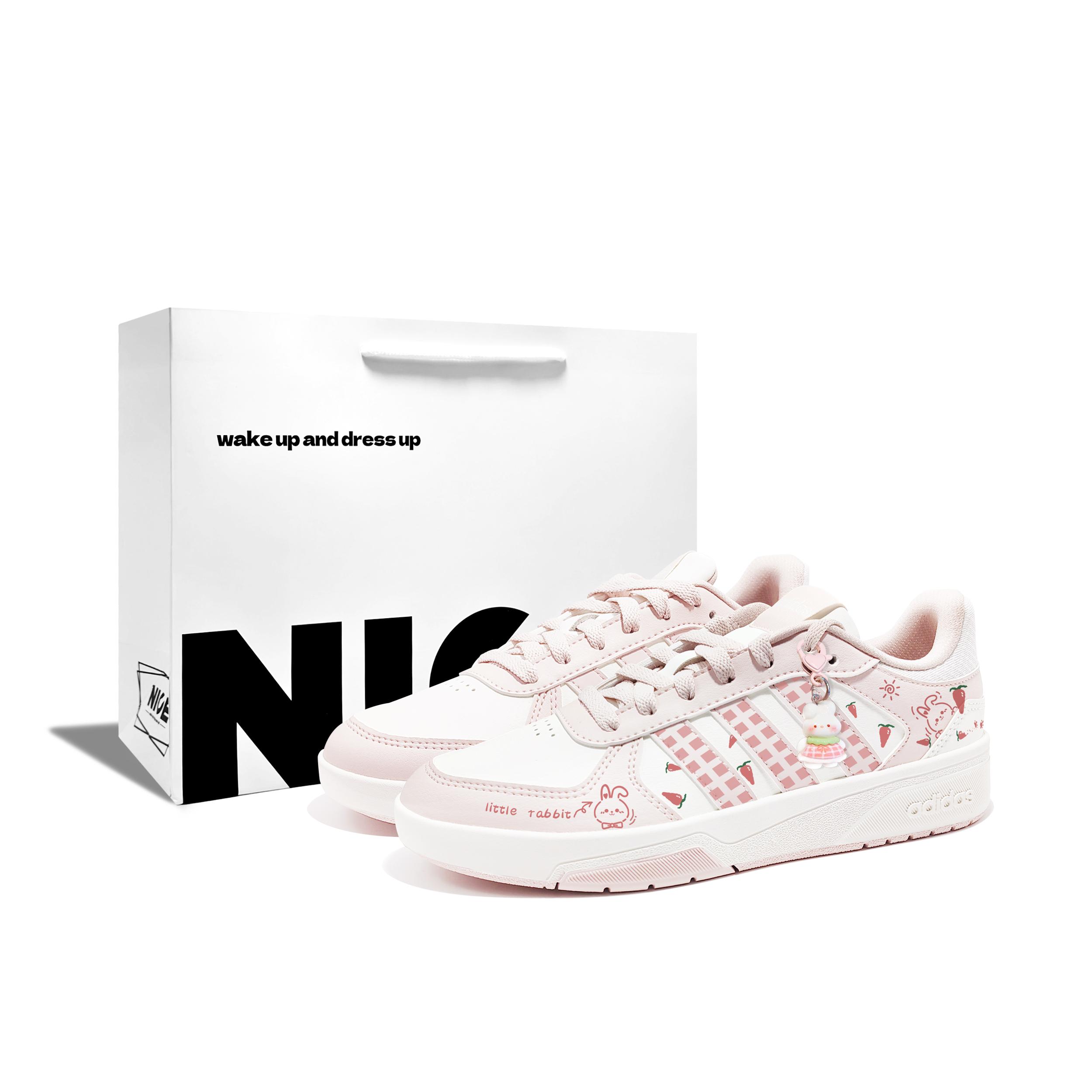 

Adidas COURTBEAT Carrot Bunny Synthetic Leather, Leather Cushioning Abrasion Resistant Slip Resistant Low top KI6785(Team1002--BOX) 40