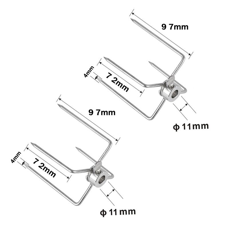 Rotisserie Meat Forks Replacement 304 Stainless Steel BBQ Grilling Forks Fits 1/2" Hexagon & 3/8" and 5/16" Square Spit Rods