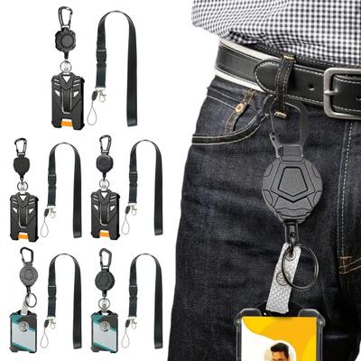 Kart Kapağı Ağır Hizmet Tipi Geri Çekilebilir Rozet Makarası Kaybolmayan Kopma İpi ile Kimlik Rozeti Tutucu Geri Çekilebilir