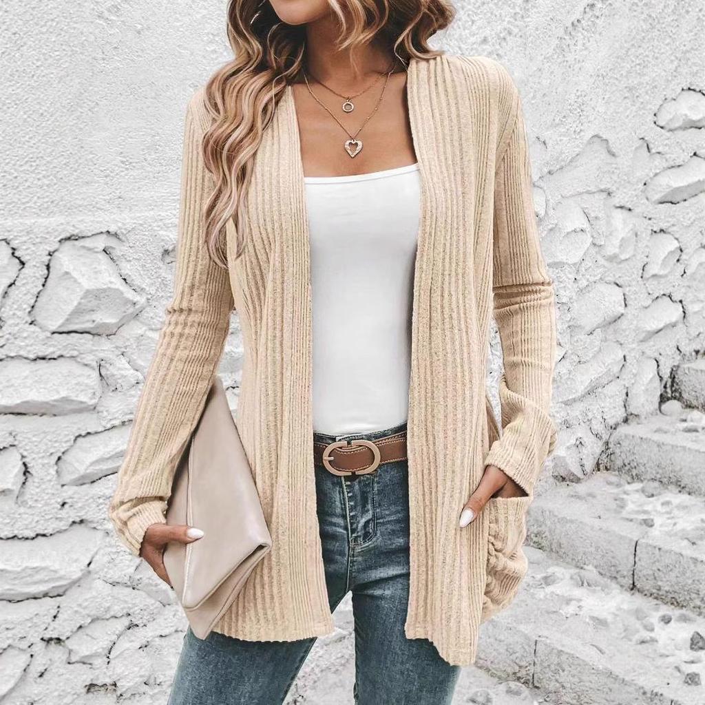 2025 Autumn Fashion Women's Knit Cardigan: Chic Long Sleeve Casual Jacket