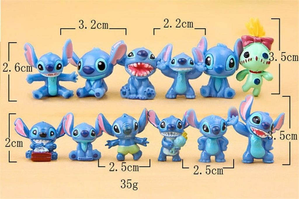 Disney Lilo Stitch 12 Pcs Action Figures Collection Set Adorable Ornament For Kids And Fans Of The Cartoon!
