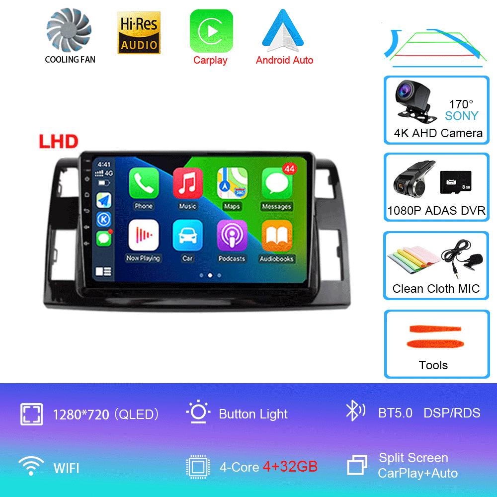 Android 14 For Toyota Previa 3 III XR50 Estima 2006 - 2019 Multimedia Blu-ray QLED Screen Navigation GPS No 2 Din Player