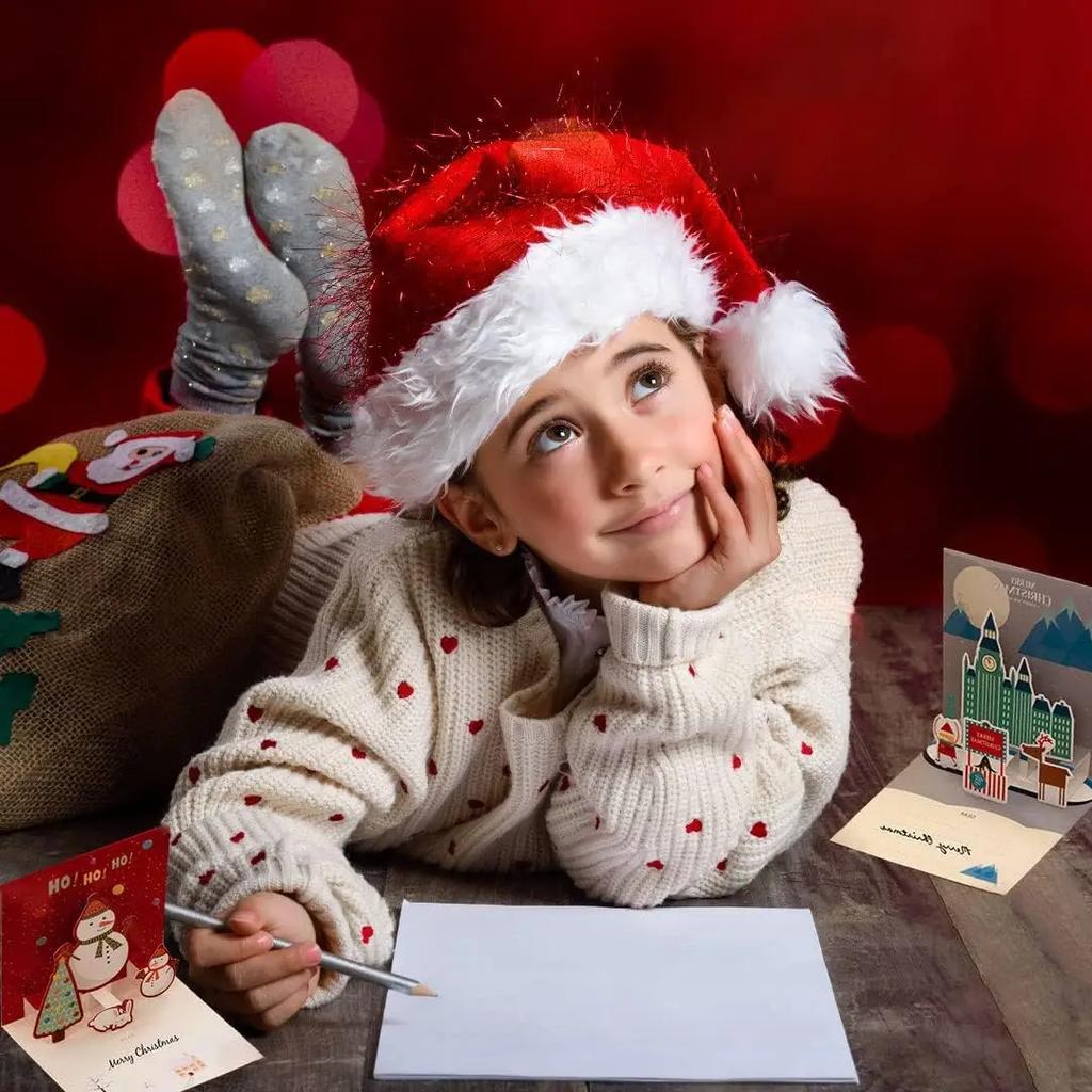 6/1PC 3D Christmas Pop-up Card Santa Snowman Xmas Greeting Cards New Year Decoration Party Invitations Gift Friends Postcard