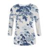 Women's Fashion Casual Temperament Irregular Color Patchwork Printed Seven-quarter Sleeve Blouse