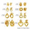 Chunky 18K Gold Plated Twist Knot Stud Earrings for Women, Geometric Textured Stainless Steel Waterproof Vintage Jewelry