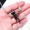 Delivery Kikis Service Naughty Black Cat Broom Necklace For Anime Gift Fans