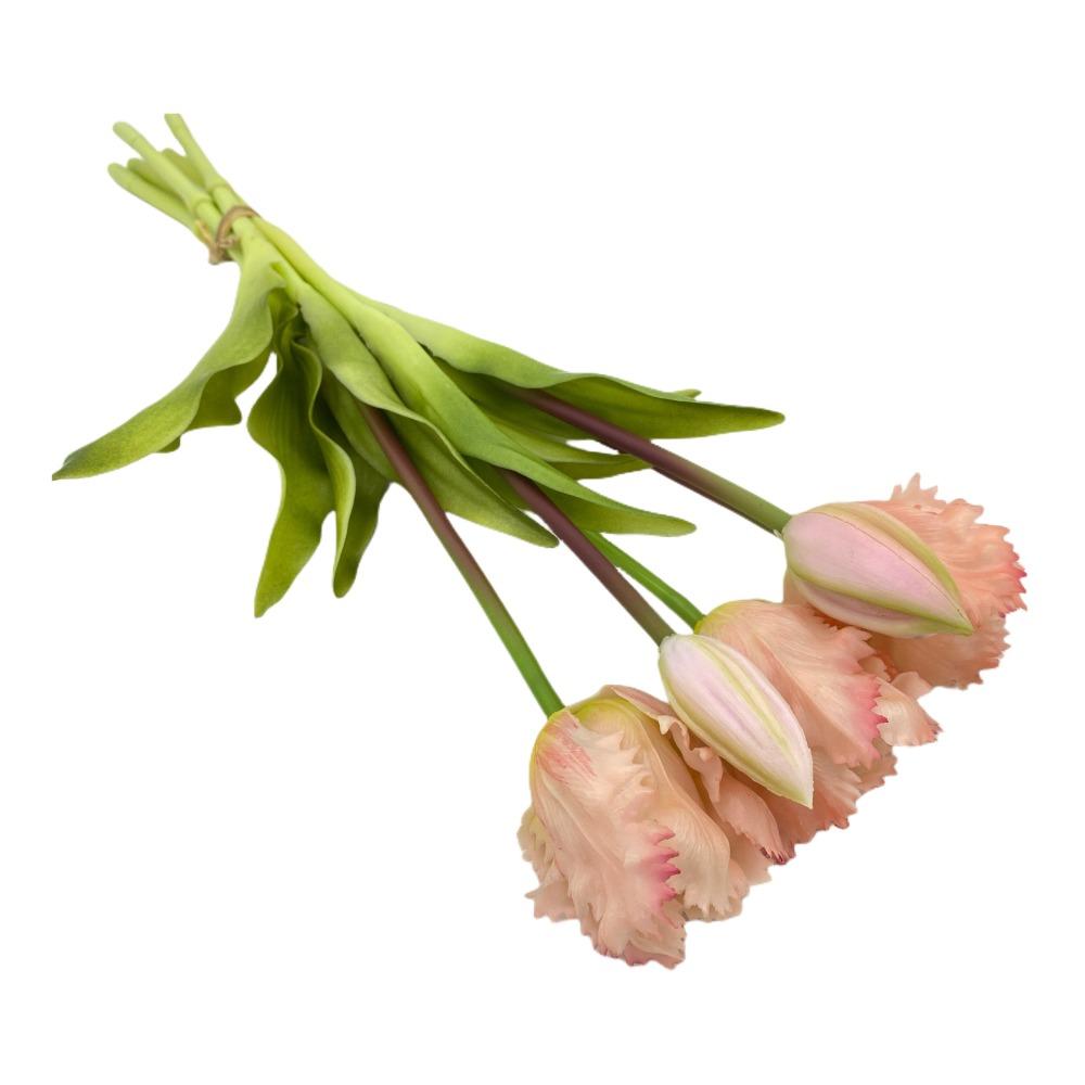 5pcs Real Touch Simulation Tulip Bouquet Luxury Fake Flowers  Ride Bouquet