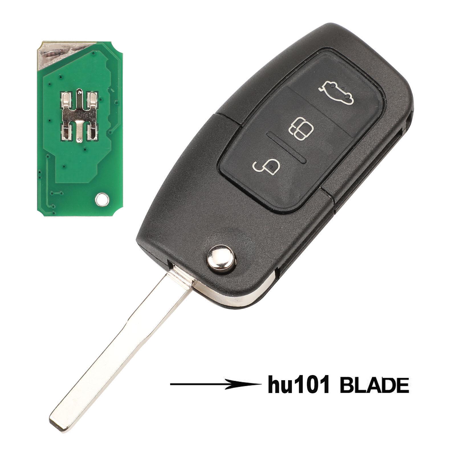 

jingyuqin складной чехол для дистанционного ключа для Ford Fiesta Focus 2 Ecosport Kuga Escape C Max Ka 3 кнопки брелок HU101 / FO21 4D63 80BIT цветочные белый