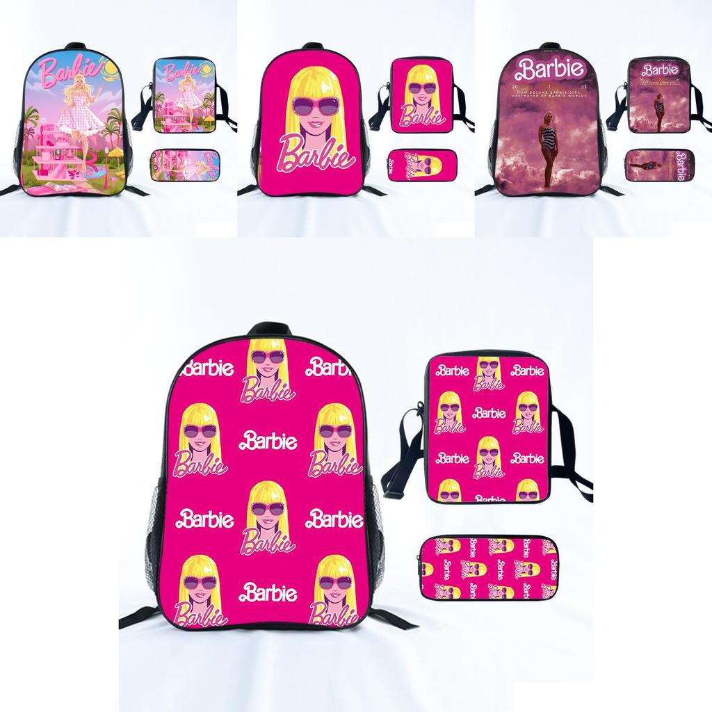 Barbie Princess School Bag Threepiece Set With Oxford Fabric For Girls Student Use