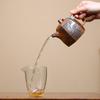 Yixing Zisha Teapot: Semi-Handmade Hexagonal Pine Carving with High Temperature Gold Sand Finish