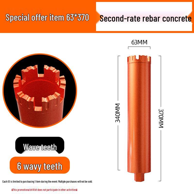 Beton için Elmas Çekirdekli Matkap Ucu - 63mm Su Soğutmalı Hızlı Dönerli Delme Aleti