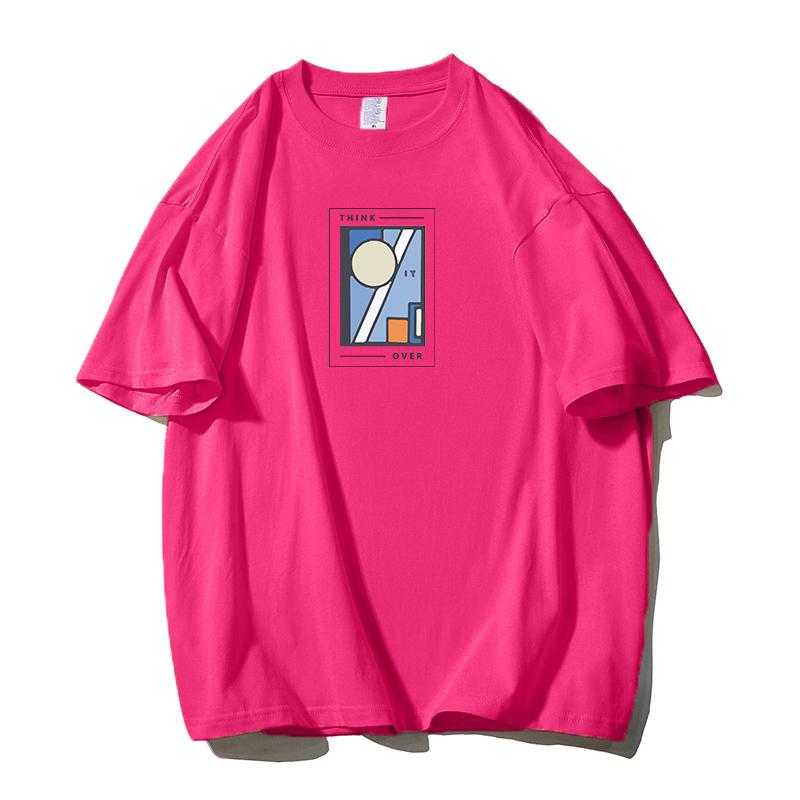 Shellsuning Oversized bavlněná trička s grafikou Muži Léto Měkké Trička s krátkým rukávem Dámská Móda Univerzální pulovry Dámské