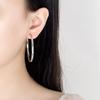 Exquisite 925 Sterling Silver Earrings With Diamond-Patterned Texture