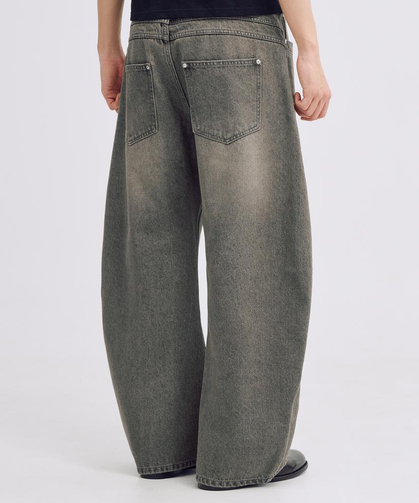 TAKEASY Smoky Button-Fly Denim Pants (Smoky Gray)
