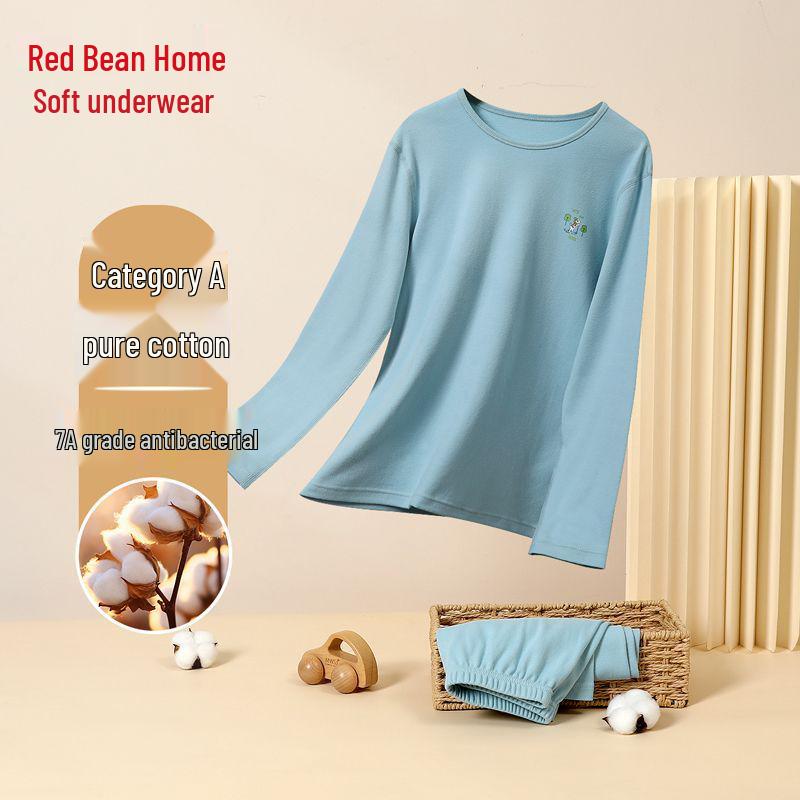 Hodo Kids' 7A Antibacterial Cotton Autumn Base Layer Set - Comfortable and Versatile for Boys & Girls