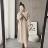 [] Autumn and winter new solid color loose lazy wind sweater skirt round neck long sleeve loose version knitted dress