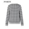 PORTS Women's Colorblock Logo Jacquard Knit Cardigan