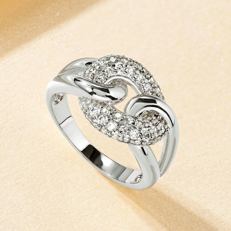 

Rrjzz AAAAA CZ Simulated Diamond Unique Ring Luxury 14k Gold Plated Twist Band Design Rings for Women Men Fine Jewelry Gifts 5
