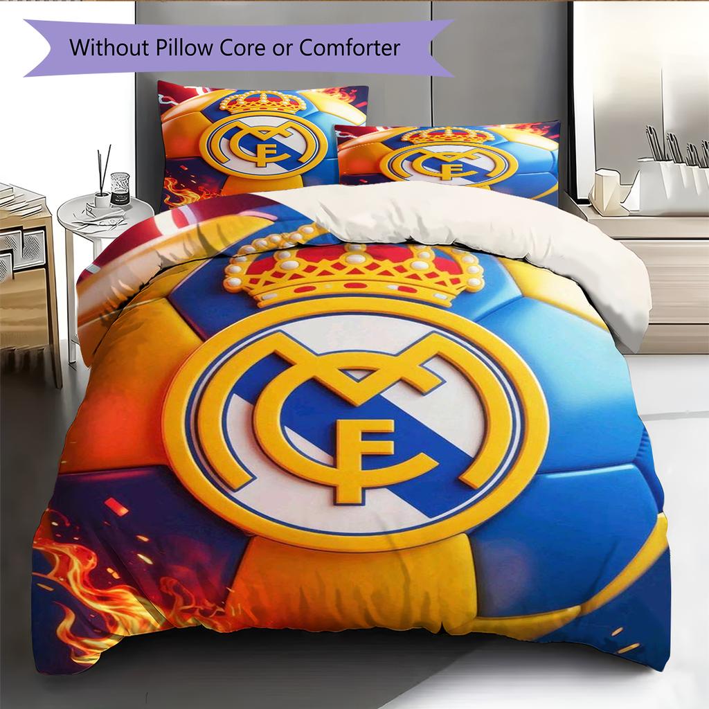Set cu cuvertură și fețe de pernă cu model de desene animate Decorare casă Cadou de ziua de naștere (1 * husă de pilotă + 2 * fețe de pernă, fără miez)