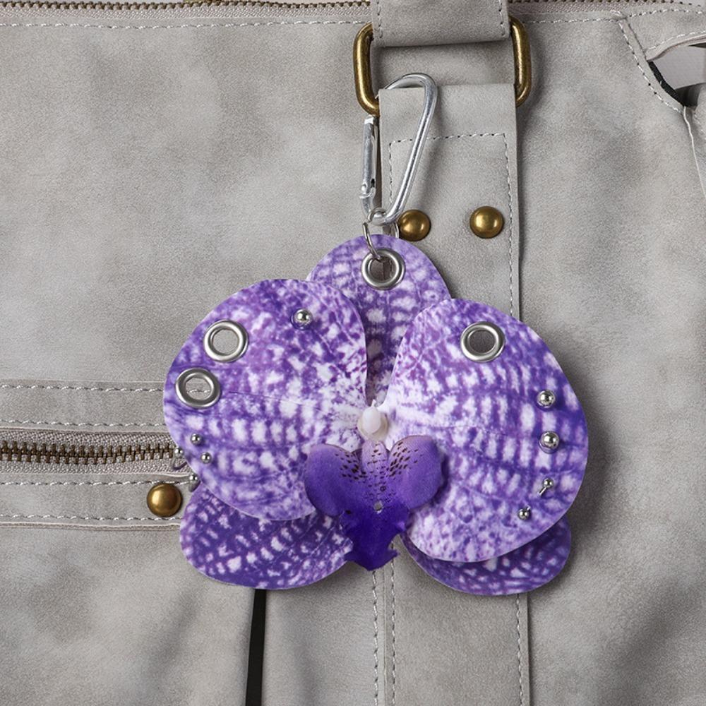 Colorful Simulation Flower Keyring Simulation Flower Flower Bag Pendant Butterfly Orchid Keychain