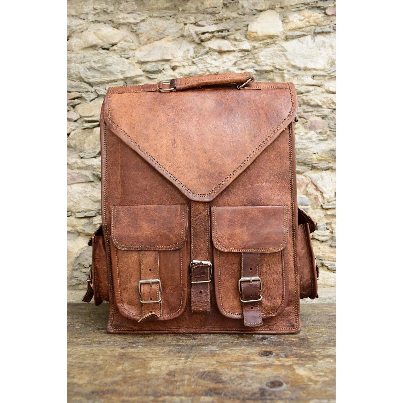 

Сумка Кожа Натуральная Ранец Мессенджер Ноутбук Винтажный Рюкзак Мужской Новый Рюкзак 16 x 12 x 5 in