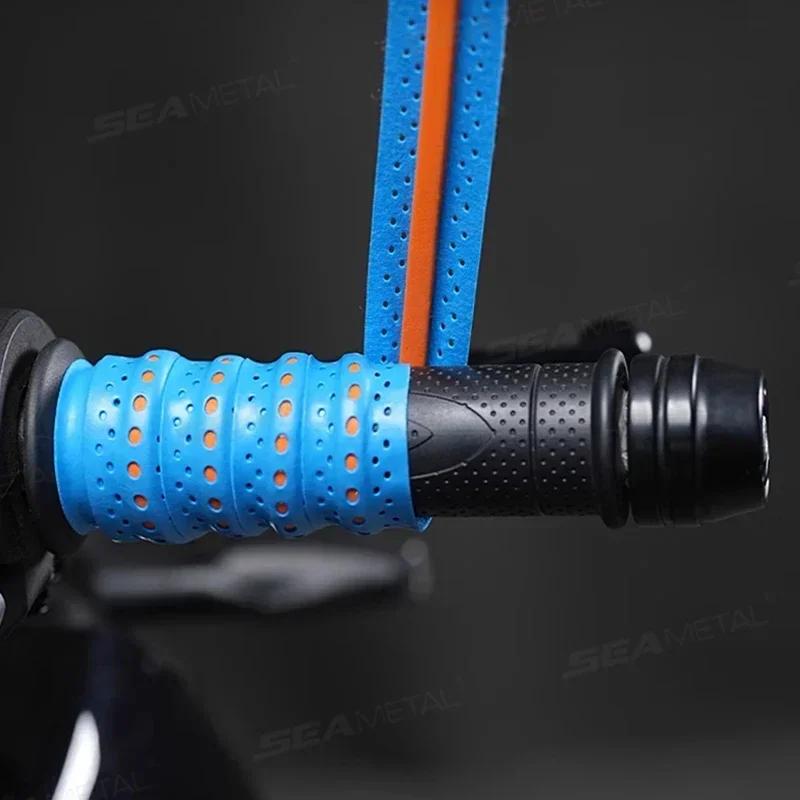 1/2PC Motorcycle Handlebar Wrap Non-Slip PU Cycling Handle Wraps Anti Slip Wear Resistant Handle Wraps Bar Tape For Enhance Grip