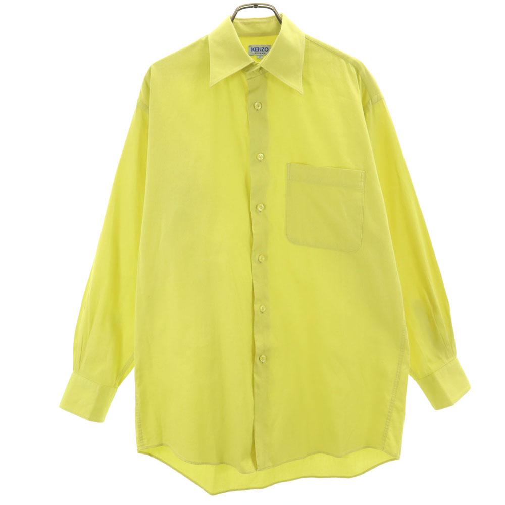KENZO HOMME 90s Old Long sleeve shirt 2 Lime type Men's Used