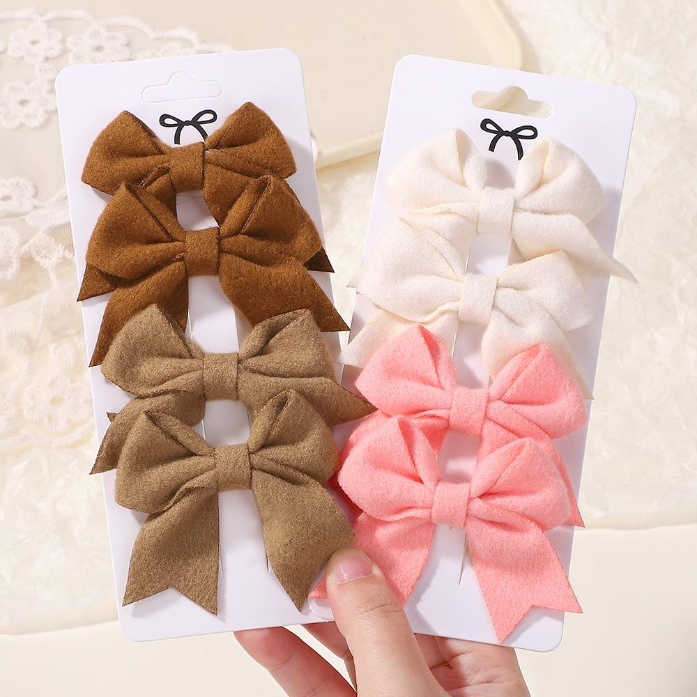 LOVEKIKI 4Pcs/lot 2.75inch Bowknot Hairgripes for Girls Lovely Hairbangs Hairclip Cute Baby Boutique Kids Hair Accessories