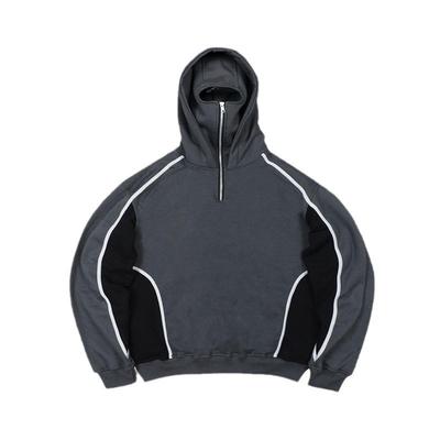 Unisex Double Cap Hooded Sweatshirts Autumn Winter Y2K Casual Loose Hoodie Women Men Patchwork Tops Streetwear