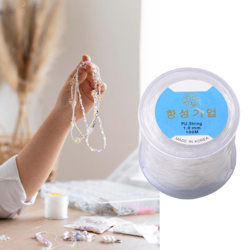 Roll 100M Clear Elastic Crystals Thread for Jewelry Making Beading Bracelet Necklace Crafting