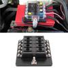 Fuse Box, 10 Way Fuse Block Holder Output 12-16AWG Splashproof Input 4-6AWG For Yacht Boats