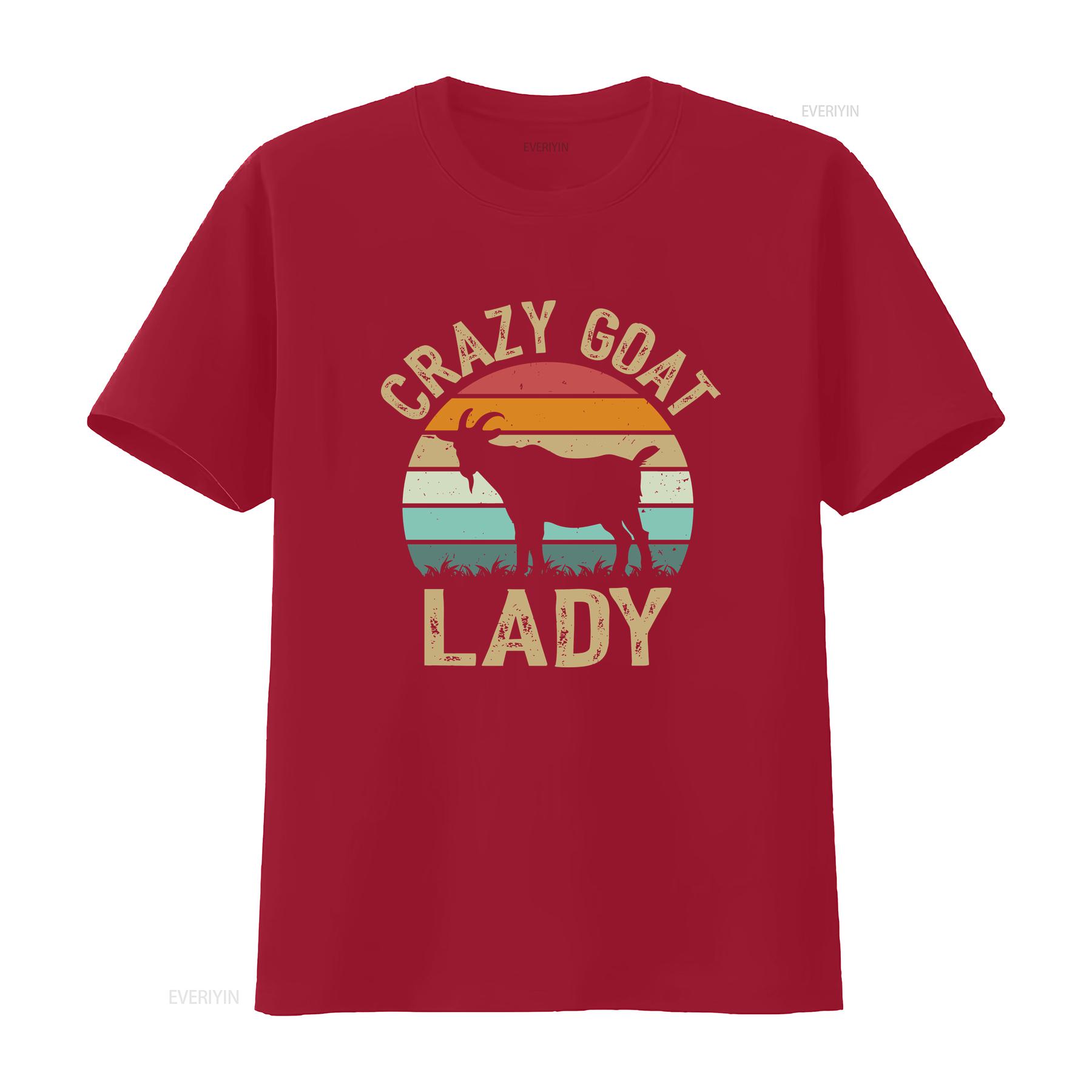 Crazy Goat Lady T Shirt Lover Funny Animal Cotton for Farm Enthusiast Mom vintage Washed Breathable Slightly Soft graphic S
