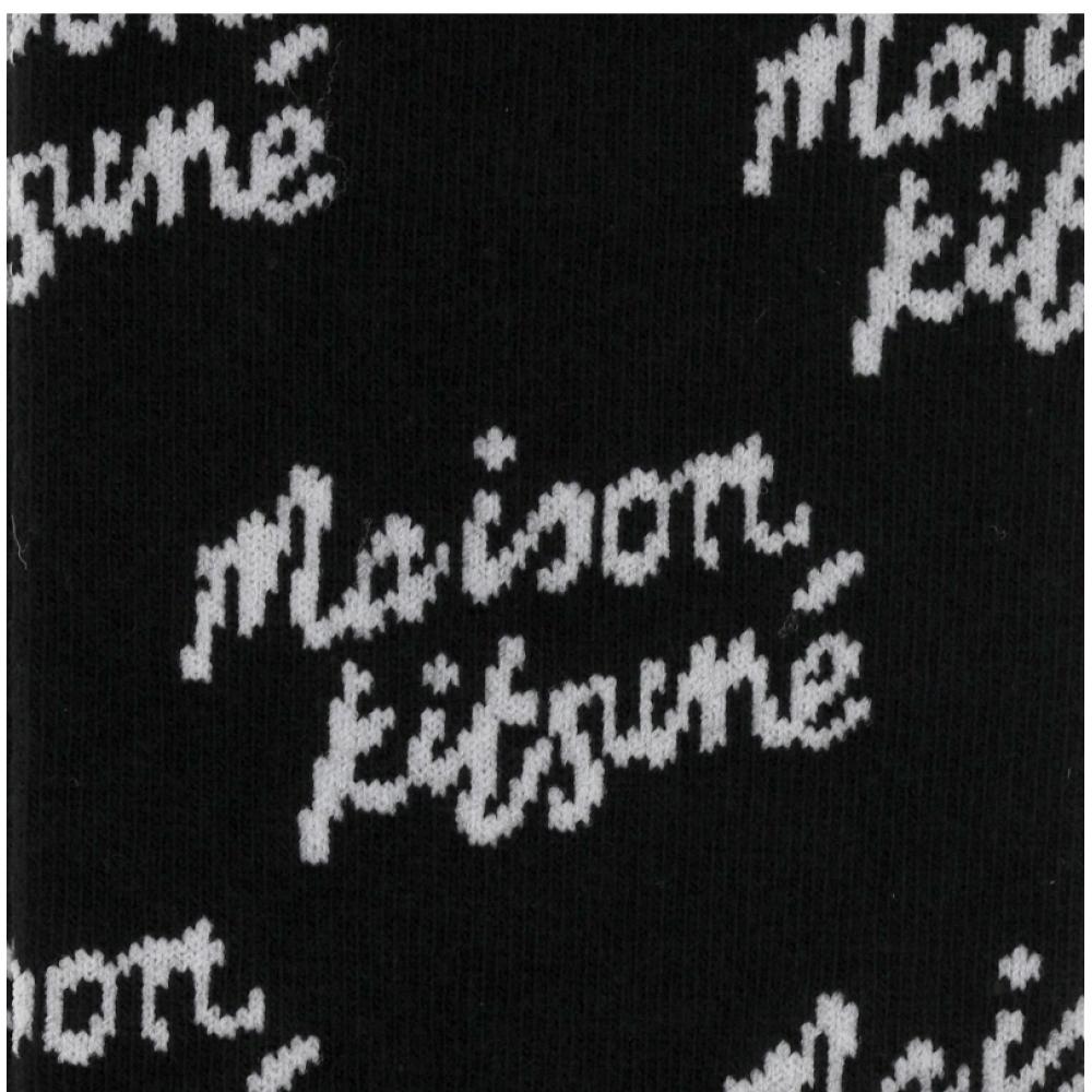 Maison Kitsune Nm06440kt0014 P199 Handwriting Logo All Over Socks