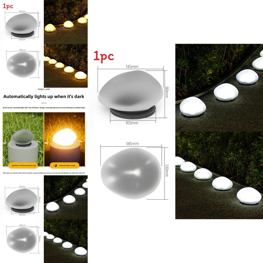 Solar Garden Lawn Light With Led Cobblestone Lamp For Outdoor Landscape Decor