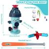 2 In 1 Water Spray Sprinkler T Ball Set Baseball Pitching Machine Hydrant Water Spray Toy with 2 Sprinkler Heads 4 Balls for Kid