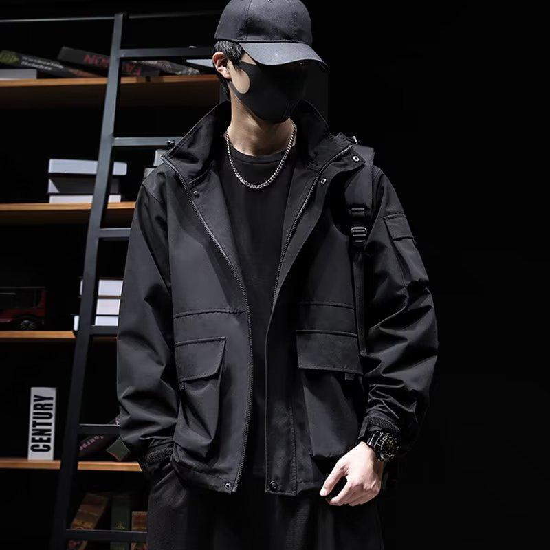 Чоловіча водонепроникна та вітрозахисна куртка для альпінізму з капюшоном - Легка, осіння, одношарова, для активного відпочинку та повсякденного носіння