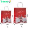 Christmas Kraft Paper Bag Cartoon Candy Packaging Bag Christmas Eve Gift Handbag Santa Claus Snowman Gift Portable Paper Bags