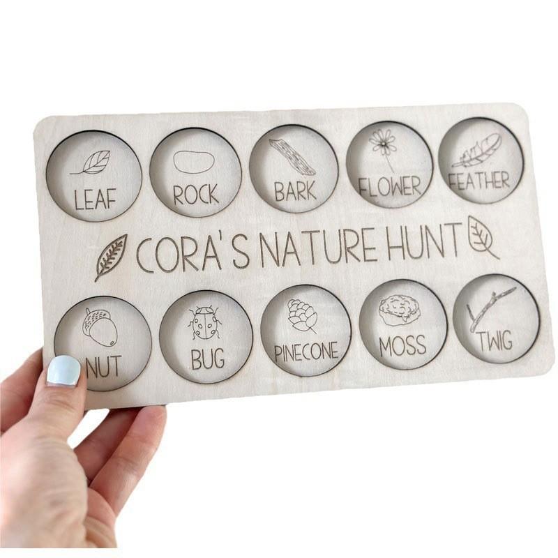 Kids Nature Scavenger Hunt Board, Personalized Homeschool Preschool Montessori