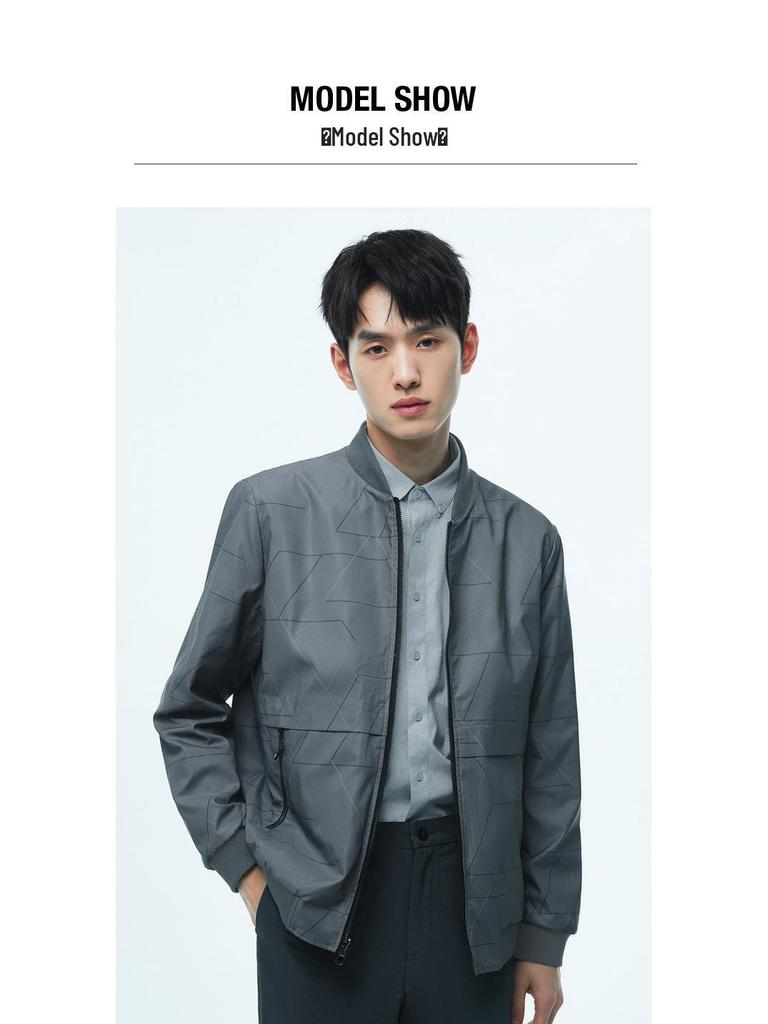 Men's Reversible All-Purpose Jacket - Autumn Workwear Style with Baseball Collar and Pockets
