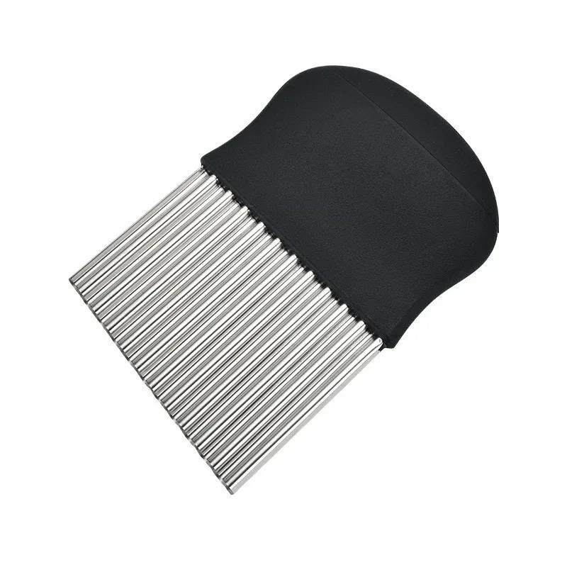 Stainless Steel Wave Knife for Household Kitchen Vegetable Cutting, Multifunctional Deep Grain Thickened Potato Chip Knife