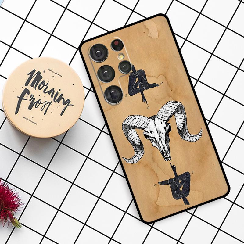 Ram Skull Skeleton Horror Case For Samsung Galaxy S23 S21 S22 Ultra S8 S9 S10 Note 10 Plus Note 20 Ultra S20 FE Cover