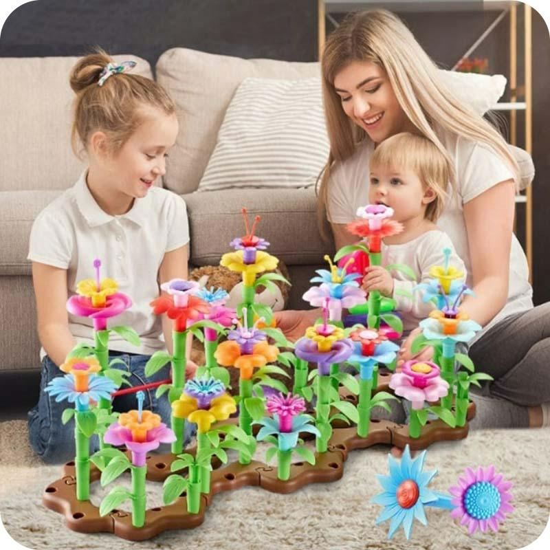 Construction blocks - Spring flowers (148 pcs.)