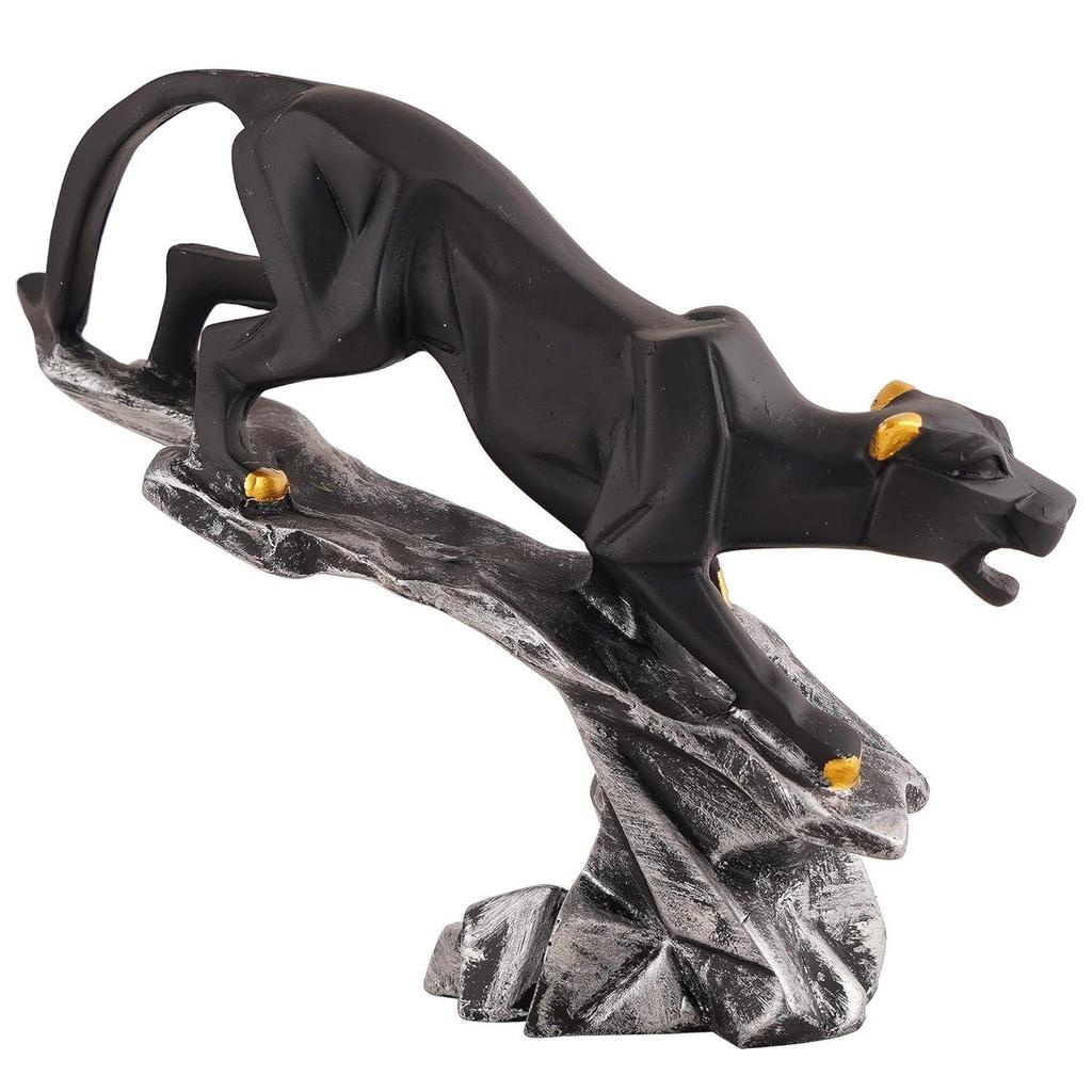 Black Cheetah Showpiece for Home Decor Showpiece | Cheetah Statue for Home Decorative Showpiece Item (Multicolor)