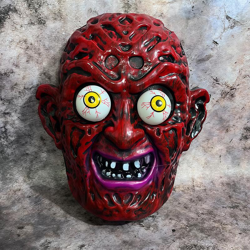 Halloweenská hororová maska ďábla, maska dýně, vtipná cosplay maska pro hraní rolí, démonický teror, karnevalová párty, kostýmní rekvizity