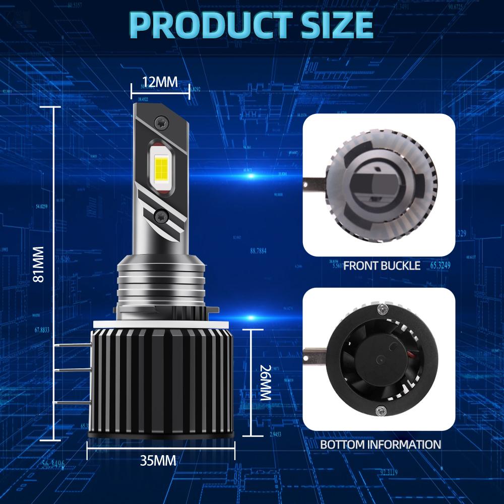 H15 LED Spotlight CSP LED Headlight High Beam + DRL All in one H15 LED Bulbs 6000K White 20000LM