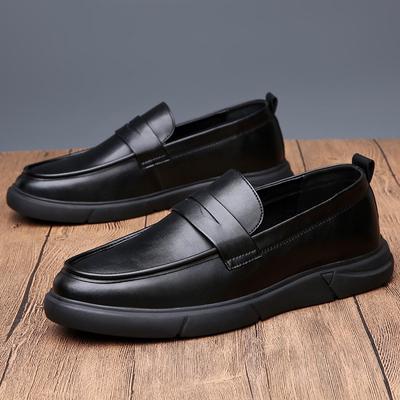 Autumn New Men's Shoes, Leather Versatile Trend Breathable One-pedal Slip Casual Leather Shoes Men's Doudou Shoes