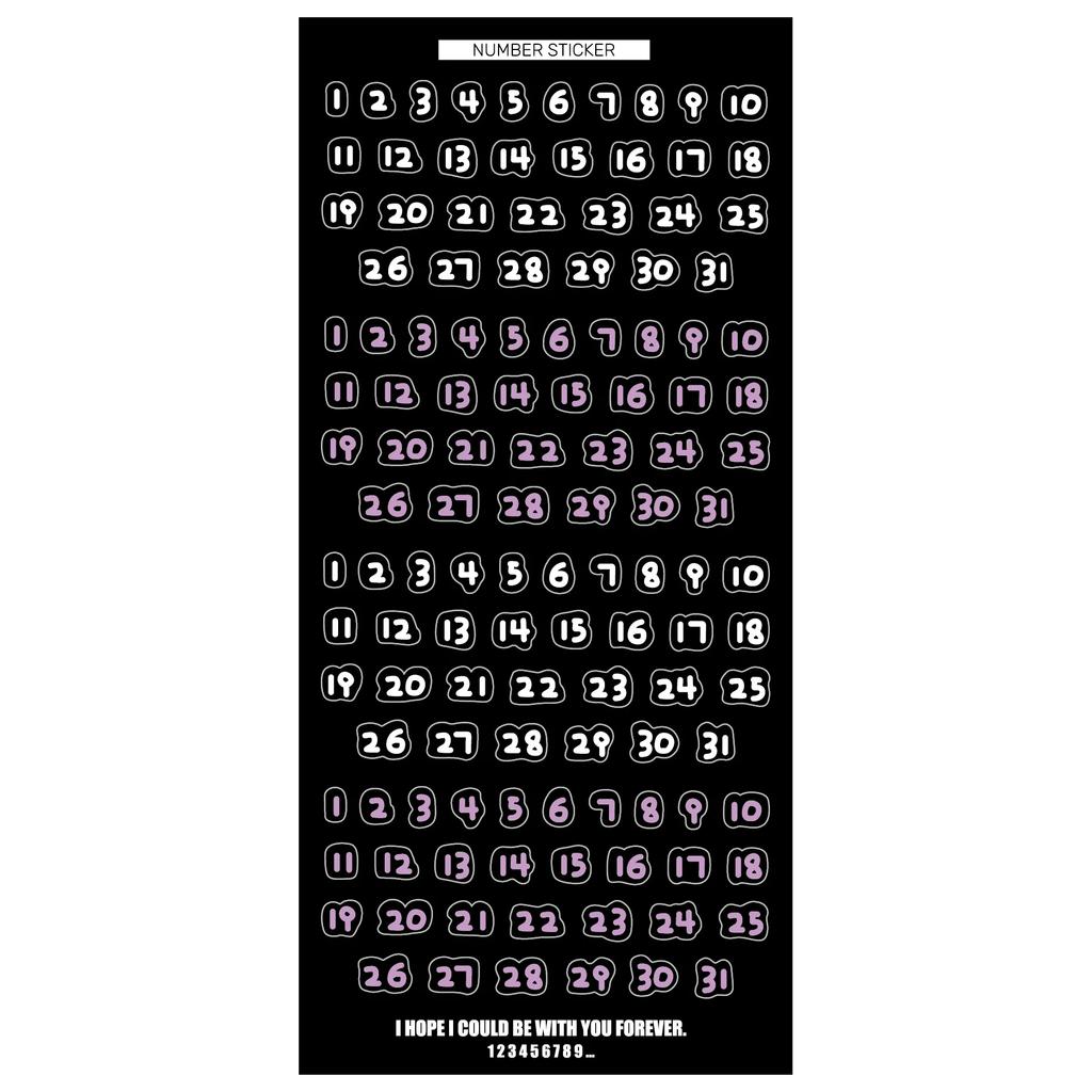 1 buc. Font drăguț pentru copii de desene animate Nr. 1 ~ 31 Autocolante de numere Calendar Planner Scrapbooking Jurnal Zi lunară Zilnic Oră Etichetă Decorare